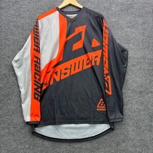 Answer Racing Jersey Men's XL Black Orange Long Sleeve Vented Motocross MX ATV